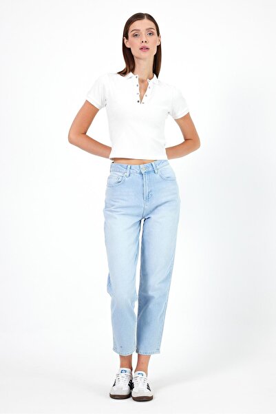 VENA Kadın Maria Sky Blue Slim Mom Jean Pantolon - Sky Blue