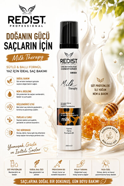 Redist Milk Therapy Saç Bakım Köpüğü 200 ml – Süt Proteini ile Nemlendirici v...