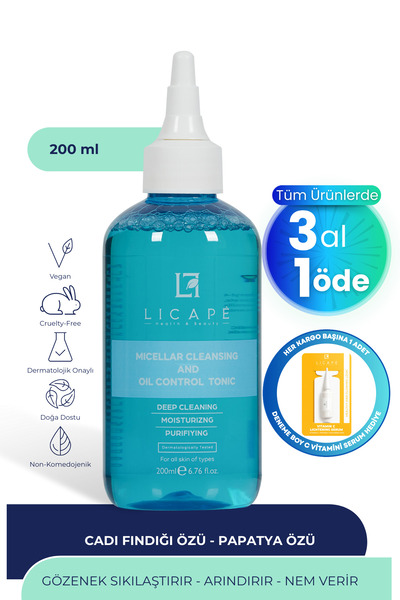 Licape Gözenek Sıkılaştırıcı, Arındırıcı ve Yağ Dengeleyici Tonik 200ml
