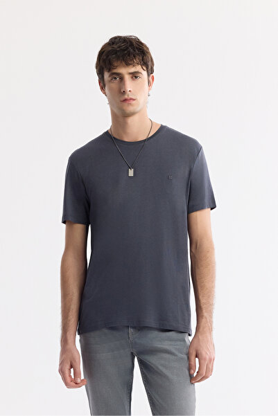 Avva Erkek Antrasit Bisiklet Yaka Soft Touch Basic Regular Fit T-Shirt B001171