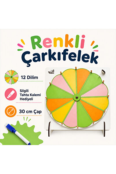 Genel Markalar RENKLİ Çarkıfelek Oyunu, Eğitim Materyali, Eğitici Oyun