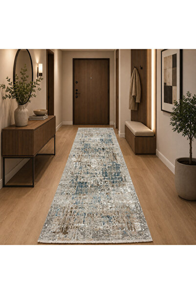 MEVLANA BAZAAR Mermer Desenli 80 x 300 Yün Yolluk