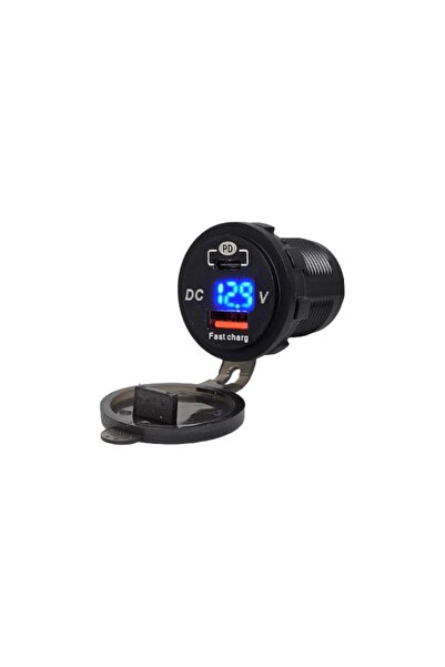 Genel Markalar Pano Tip Voltmetreli 2'li Usb 3.0 + Type-C ButonluIC-266D-6
