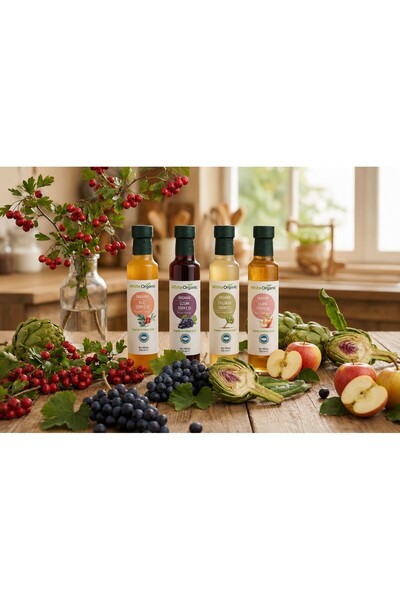 White Organic Organik Sirke Seti+Elma Sirkesi+Üzüm Sirkesi+Alıç Sirkesi+Engin...