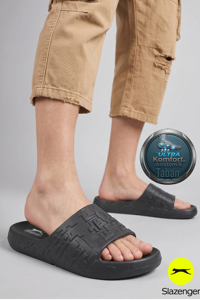 Slazenger ® I TITANS I Plaj Deniz Havuz Erkek Rahat Konforlu Eva Terlik Siyah