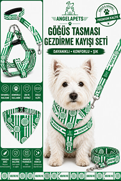 Angelapets Adjustable Printed Scarf, Chest Harness and Travel Strap Set World...