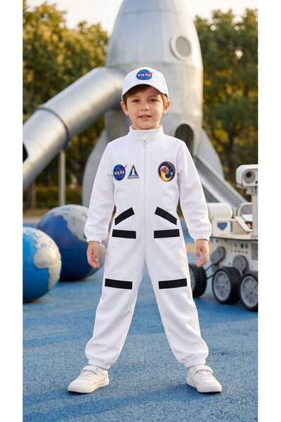 Lizsa Unisex Çocuk Astronot Kostümü - Uzay Elbisesi Astronot Çocuk Kıyafeti