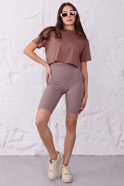 Mijja Women's Push up Effect No-Show Extra Flexible High Waist Ribbed Biker S...