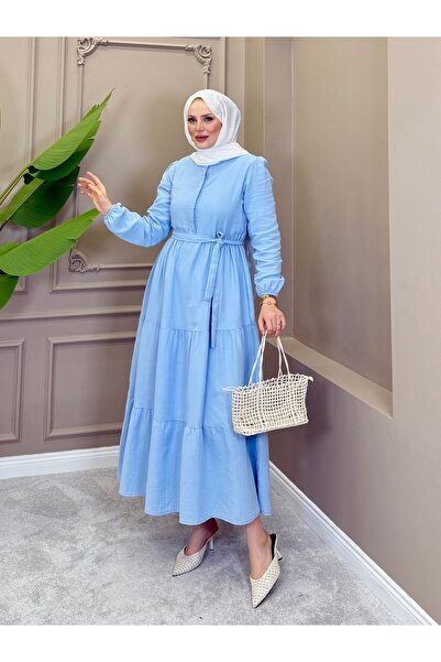 ALLİNOFFİCİAL Rüya Muslin Dress Baby Blue