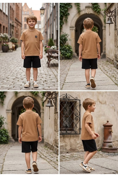 meyastore Boy's Shorts Suit with Pockets