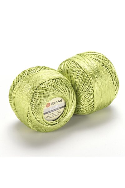 Yarnart Tulip - Ață de dantelă strălucitoare verde fistic-424