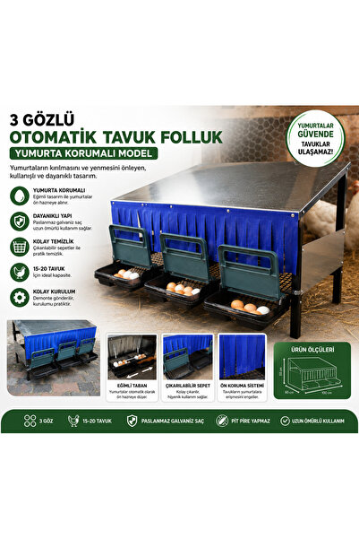 kanatlımalzemeleri 3 GÖZLÜ OTOMATİK FOLLUK GALVANİZLİ PİT PİRE YAPMAZ