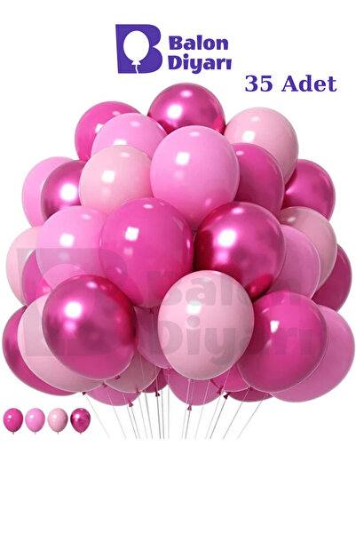 BALON DİYARI 35 Parça Pembe Balon Seti Pembe Balonlar, Doğum Günü, Bebek Part...