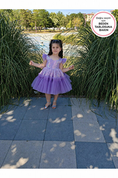 Kidstore Kız Çocuk Pulpayet Eteği Fırfırlı Elbise