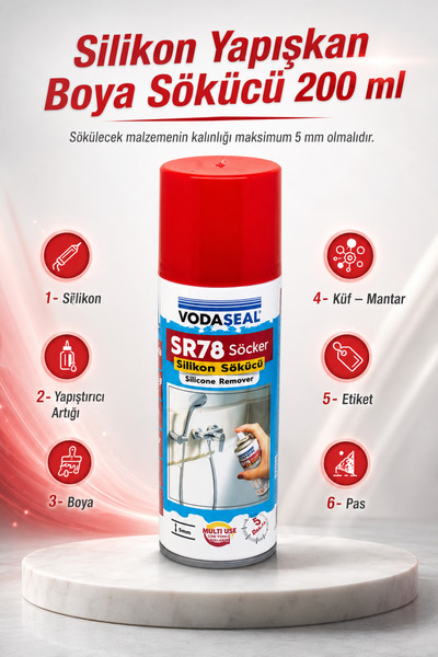 Genel Markalar Sr78 Çok Amaçlı Silikon Sökücü Yapışkan Boya Sökücü 200 Ml
