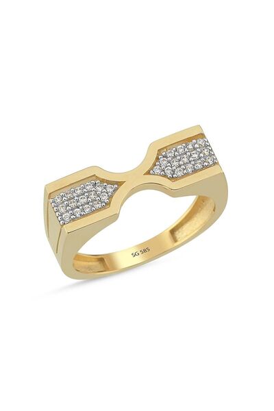 Sembol Gold 14 Ayar Taşlı Modern Altın Yüzük 2.50 Gram