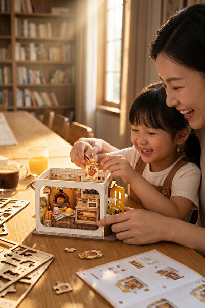 NoviHobby Mini Fırın 3D Puzzle Ahşap Minyatür Maket Kiti DIY Kendin Yap