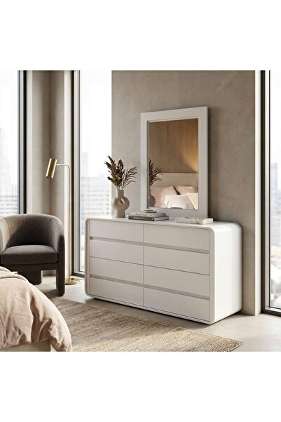 PAN HOME Ercoland Dresser With Mirror - White