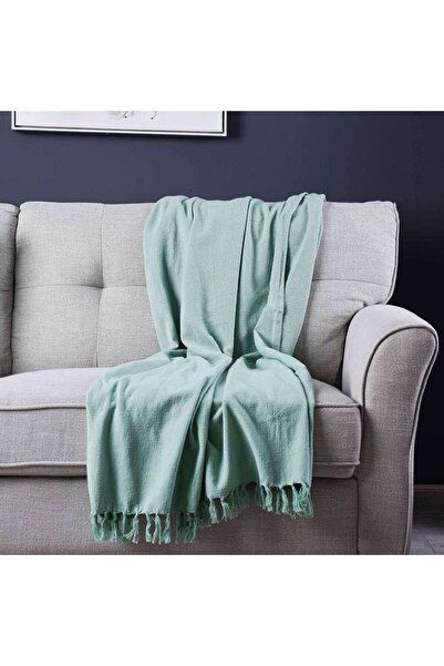 PAN HOME Skyla Knotted Fringed Throw Aquifer 130x170cm