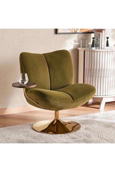 PAN HOME Carino Swivel Accent Chair With Table - Green