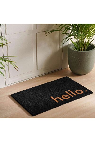 PAN HOME Hello Coir Door Mat 45x75cm - Black