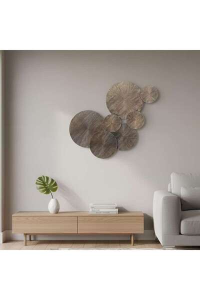 PAN HOME ديكور حائط يدوي الصنع من كونراد 90×120 سم - أسود ذهبي
