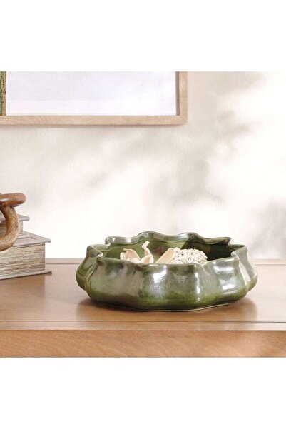 PAN HOME Margo Ceramic Bowl 24.8x24x5.2cm - Green