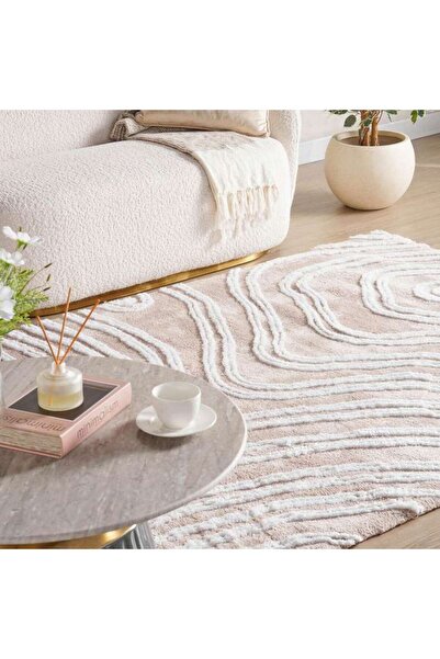PAN HOME سجادة أوهايو تراكس العصرية المزخرفة بملمس مخملي 160×230 سم - لون بني...