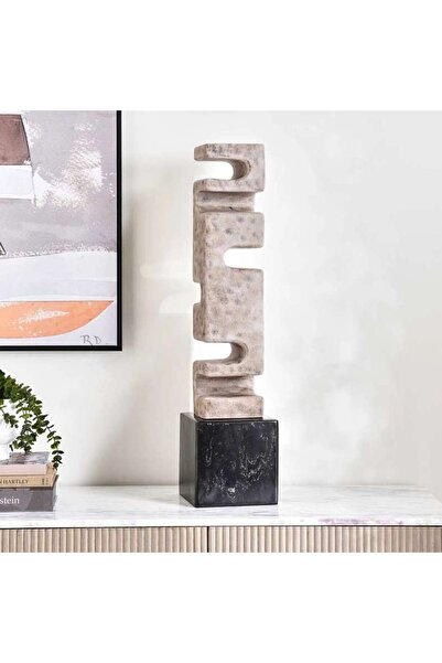 PAN HOME تمثال بايرون كبير الحجم من البولي ريزين للديكور 20×20×84.5 سم - بني