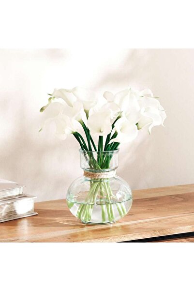 PAN HOME Lyra Recycled Glass Vase With Rope 16.5x18.5cm - Green