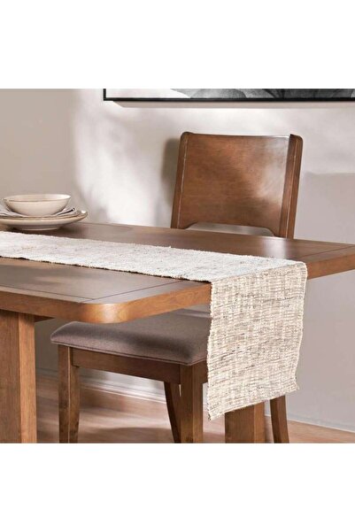 PAN HOME مفرش طاولة منسوج بنمط الرامي - 33x180 سم - طبيعي