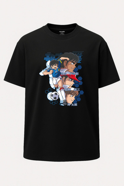 nirvoda Tricou oversize Captain Tsubasa unisex