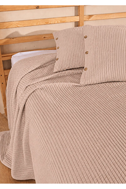 Cottonest Set cuvertură de pat cu model tricotat, pentru o persoană |   160x2...