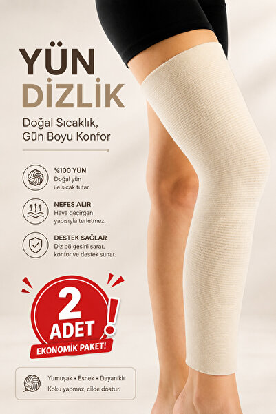 kırmed Yün Dizlik Uzun ÇİFT ADET Dizlik Kireçlenmeye İyi Gelen İçin Uzun Yün ...