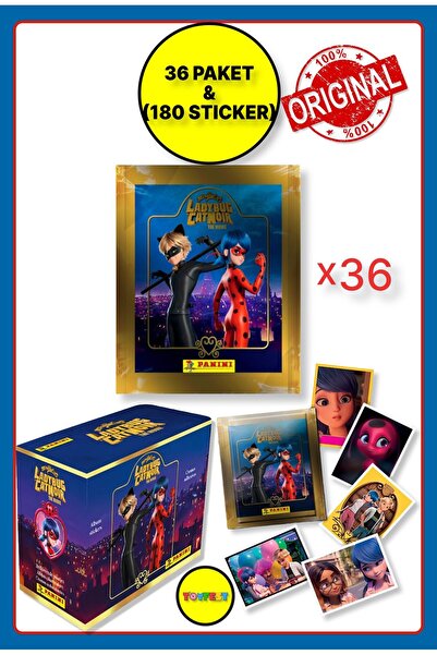 TOYFEST ملصق بانيني ميراكيلوس ميراكلوس ليدي بج - 36 عبوة (180 قطعة)