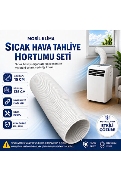 Vestel Portatif Klima Hava Çıkış Borusu Ağız Kısmı Çapı 15cm Uzunluk 1.5