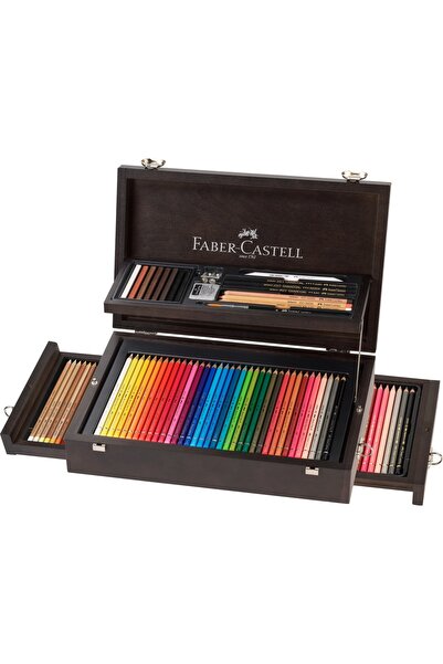 Faber Castell COLECȚIE DE ARTĂ ȘI GRAFICĂ ÎN CUTIE DE LEMN FABER-CASTELL