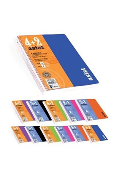 KESKİN COLOR Asist 16,5x22,5 240 coli 4+2 compartimente PP Kpk caiet cu spira...