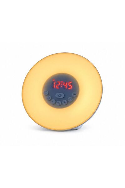 Bioxo Wake-Up Ayarlanabilir 6 Renkli Gece Lambası/Fm Radyo/Alarmlı Saat