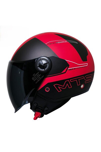 MOTOANL Motosiklet Yarım Kask Siyah Vizör R22.06 Sertifika Fiber Material Des...