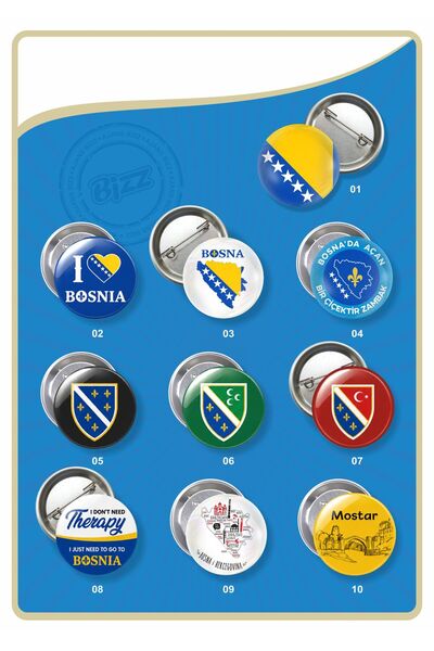 B Ajans Bizz Bosna Hersek Rozet Seti (TOPLAM 10 PARÇA)