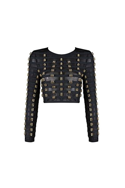 NO BRAND Top bandage elegant - Negru, S