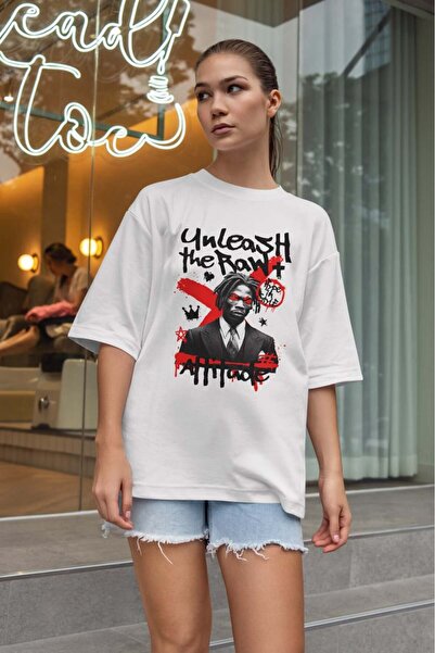 buzagi tasarım ürünleri Urban Oversize Unisex White T-Shirt