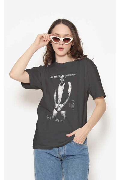 buzagi tasarım ürünleri تي شيرت GG Allin Regular Fit أسود للجنسين