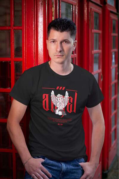 buzagi tasarım ürünleri Angel Regular Mold Black T-Shirt