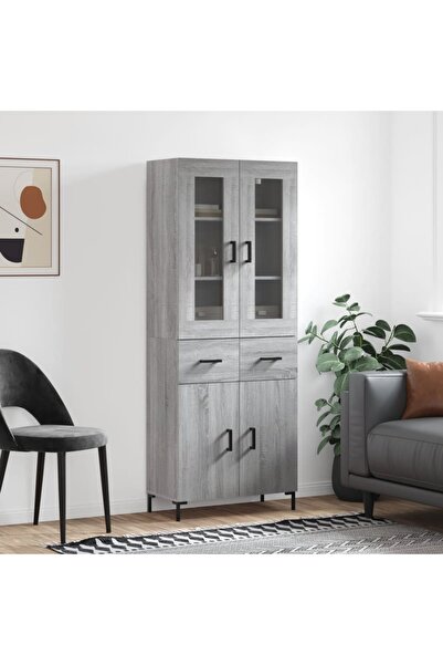 Concept Dulap înalt, gri sonoma, 69,5x34x180 cm, lemn compozit