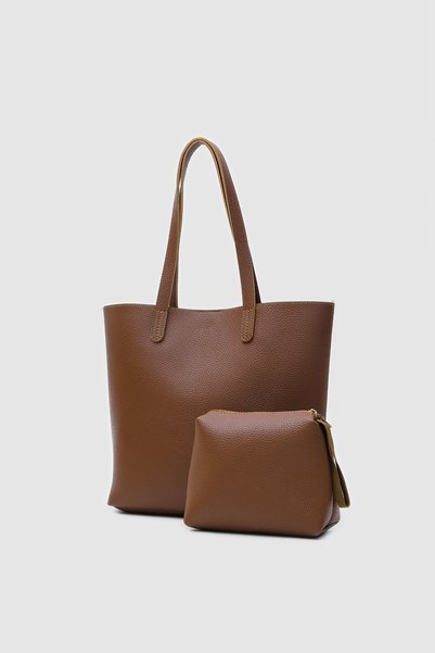 Lavora Bags حقيبة تسوق نسائية من Grazia باللون البني - حقيبة يد وكتف من الجلد...