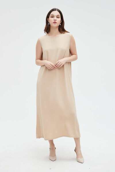 Nichii Women's Long Midi A-Line, plain and wide Dress
