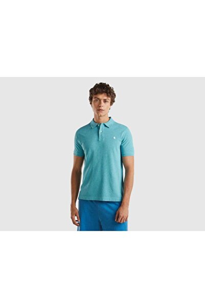 United Colors of Benetton تي شيرت بولو قطني بشعار