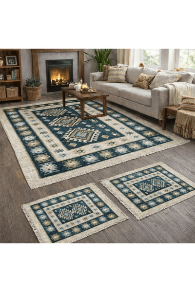 OEM 1+2 Covoare Tradiționale – 1 bucată 160x250cm, 2 bucăți 60x90cm, verde și...
